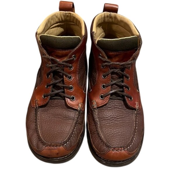 LL Bean Allagash Brown Bison Leather Chukka Boots 244479 Shoes Mens Size 8.5D - Picture 3 of 12